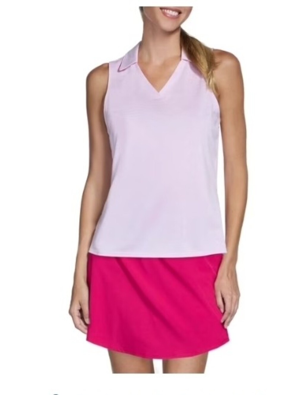 Skechers Ladies Performance Sleeveless V-Neck Polo Tank Top